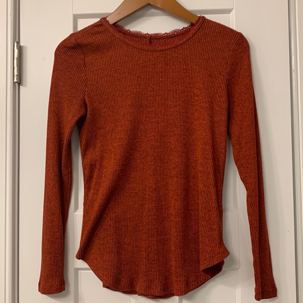 Red long sleeve top